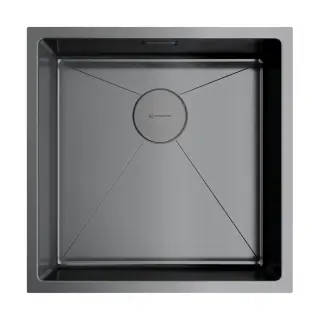 Omoikiri Taki 44-U/IF-GM Кухонная мойка нерж. сталь 44x44 см, цвет: вороненая сталь 4973521