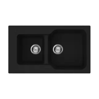 Omoikiri Maru 86-2-BL Кухонная мойка Tetogranit 86x50 см, цвет: черный 4993284