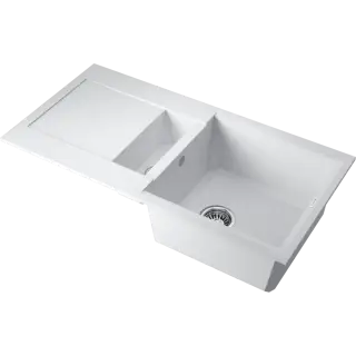 Omoikiri Sakaime 86-2-WH Кухонная мойка Tetogranit 86x46,5 см, цвет: белый 4993129