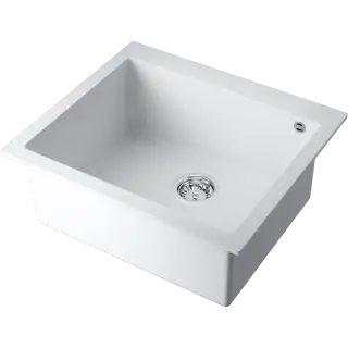 Omoikiri Bosen 57-WH Кухонная мойка Tetogranit 57x50 см, цвет: белый 4993148