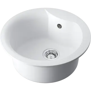 Omoikiri Yasugata 48R-WH Кухонная мойка Tetogranit 48,5x48,5 см, цвет: белый 4993133