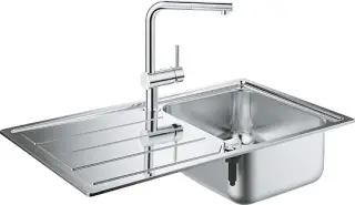 Grohe Minta Комплект: мойка K500 31571SD0 + смес. для мойки Mint 32168000, цвет: нержавеющая сталь 31573SD0