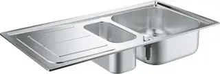 Grohe K300 Кухонная мойка из нерж. стали 86x17,5 см, с крылом и доп. чашей, цвет: нержавеющая сталь 31564SD0