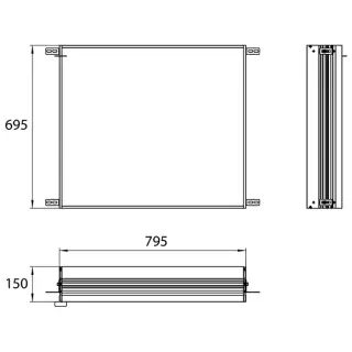 Emco Evo Монтажная рама для встраиваемого зеркального шкафа 800, 79,5xh69,5 cм, 9397 000 02