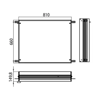 Emco Asis Prestige Встраиваемая монтажная рама для зеркального шкафа 81,5х14,7хh66,5 cм, 9897 000 08