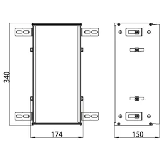 Emco Asis Монтажная рама 17,4х34 cм, для встраиваемых модулей 150 и 2.0 9725 000 21
