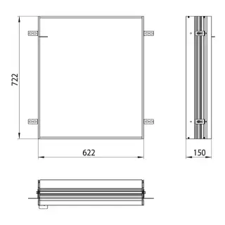 Emco Prime Монтажная рама для встраиваемого шкафа 600, 62,2xh72,2 cм, 9497 000 10
