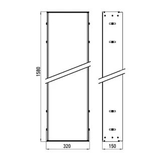 Emco Asis Монтажная рама 32x158,4 cм, для встраиваемых модулей 300 и 2.0 9720 000 11