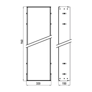 Emco Asis Монтажная рама 32х96 cм, для модулей 300 9770 000 61