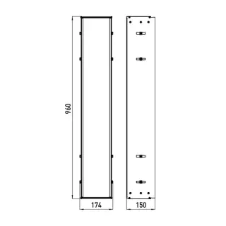 Emco Asis Монтажная рама 17,4х96 cм, для модулей 150 9760 000 61