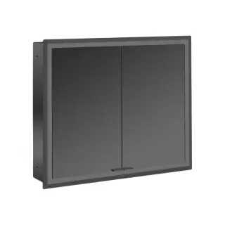 Emco Prime Зеркальный шкаф 80xh70 см, с подсветкой, розетка, цвет черный 9497 060 72