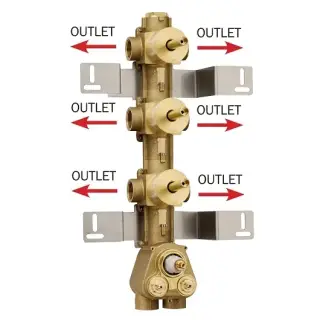 Bossini Встраиваемая часть термостата 3 дивиаторами, 6 потребителей Z030273000