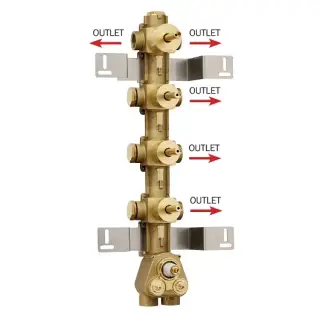 Bossini Встраиваемая часть с 3 запорными клапанами и девиаторами, 5 потребителей Z030275000
