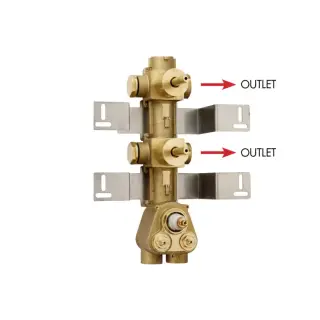 Bossini Cube Встраиваемая часть с 2 запорными клапанами, 2 потребителя Z030201000