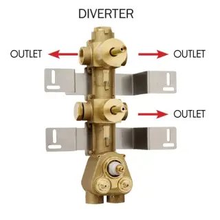 Bossini Встраиваемая часть термостата с запорным клапаном и девиатором, 3 потребителя Z030203000