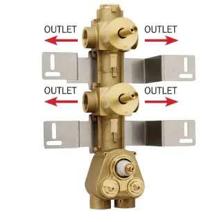 Bossini Встраиваемая часть термостата 2-мя дивиаторами, 4 потребителя Z030270000
