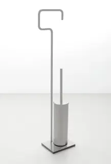 Bertocci Moon Стойка напольная с ершиком и полотенцедержателем, цвет: белый матовый 147 0370 0200