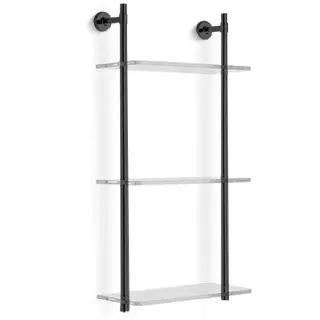 Bertocci Cinquecento Полка с 3-мя стеклянными ярусами 30х62 см, цвет: черный матовый 110 0540 0800