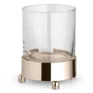 Bertocci Cinquecento Стакан для зубных щеток настольный, стеклянный прозрачный, цвет: никель матовый 110 0530 6050