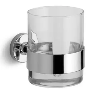 Bertocci Cinquecento Стакан для зубных щеток подвесной, стеклянный прозрачный, цвет: хром 110 0500 0000