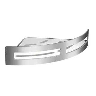 Emco System2 Полочка-решетка угловая 18x18xh4,5 cм, съемная вставка, цвет: хром/белый 3545 001 15