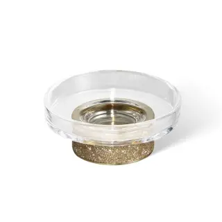 Decor Walther Rocks STS Мыльница настольная, прозрачное стекло, цвет золото матовое 0934082