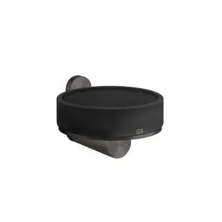Gessi 316 Accessories Мыльница со стеклянной чашей, подвесная, цвет: brushed black metal pvd 54702#707