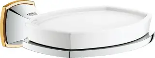Grohe Grandera Мыльница с керамической чашей, подвесная, цвет: хром/золото 40628IG0