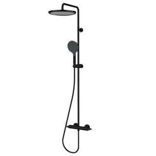 Bossini Apice Душевая стойка: смеситель, ручной и верхний душ, 1 вид струи, шланг, цвет: mat black L10505.073