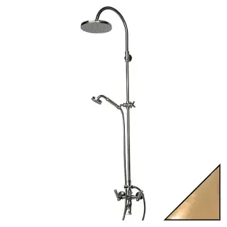 Bossini Liberty Душевая стойка: смеситель, руч. и верх. душ, 1 вид струи, цвет:antique brass, bronze L01203.022