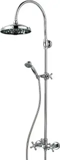 Bossini Retro Душевая стойка: смеситель, ручной и верхний душ, 1 вид струи, шланг, цвет: chrome L01526.030