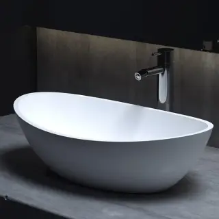 Salini Noemi S-Stone Раковина накладная 56х34х15h, цвет белый матовый 1101203SM