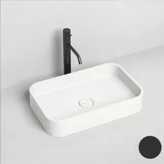 Salini Callista 01 S-Sense Раковина накладная 54,5х34,5х10h, черный глянц., RAL 1101104GF