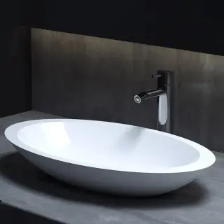 Salini Callista 02 S-Sense Раковина накладная 57,5х35х8,5h, цвет белый глянцевый 1101102G