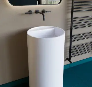 Salini Armonia Top 01 S-Stone Раковина напольная 45х45х85h, цвет белый матовый 130124M