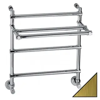 Margaroli Sole 455 Полотенцесушитель водяной с полкой 43,5х60h (37), нижнее, цвет: bronze/old brass 4553703OBP