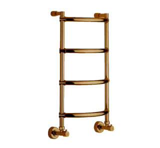 Margaroli Luna 432 Полотенцесушитель водяной для ГВС 42,5х71h (int 36) выгн. нижнее bronze/old brass 4323704OBN