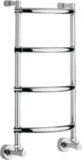 Margaroli Luna 432 Полотенцесушитель водяной для ГВС 42,5х71h (int 36) выгнутый нижнее, цвет: chrome 4323704CRN