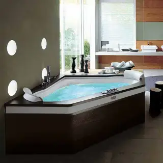 Jacuzzi Aura Corner 160 Top Ванна 160х160хh60 см, цвет белый/хром, топ и панель - венге 9F43-525A