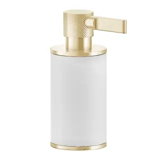 Gessi Inciso Дозатор для жидкого мыла настольный, с белой колбой, цвет: gold PVD 58537#246
