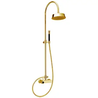 Cisal Cherie Душевая стойка: смеситель, с верхним душем, цвет: Gold/Night Black CH0040547C