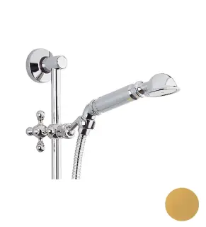 Cisal Arcana Душевой гарнитур: ручная лейка, шланг 150 см, штанга 60 см, цвет: 24K Gold AR00311224