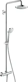 Hansgrohe Croma Select E Душевая стойка: термостат, верхний душ 19 см, ручной душ, цвет: хром/белый 27256400