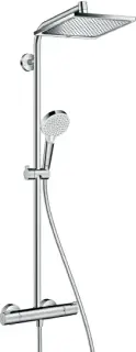 Hansgrohe Crometta E Душевая стойка: термостат, верхний душ 24x24 см, ручной душ, цвет: хром 27271000