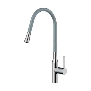 Omoikiri Yatomi-BN-GR Смеситель для кухни, с гибким изливом, цвет: нержавеющая сталь/Leningrad Grey 4994251