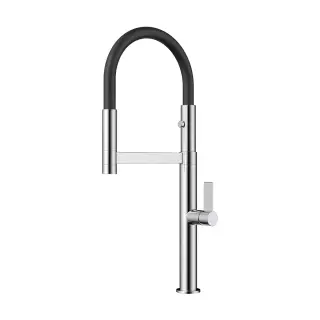 Omoikiri Osaka-C-BL Смеситель для кухни с гибким изливом, цвет: хром/черный 4994333