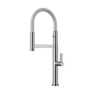 Omoikiri Osaka-BN-WH Смеситель для кухни с гибким изливом, цвет: нержавеющая сталь/белый 4994305