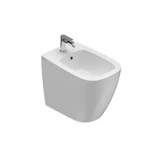 Globo Genesis Биде напольное 55x36см, с 1 отв. под смес., креплением и переливом, цвет: белый глянц. GN009BI