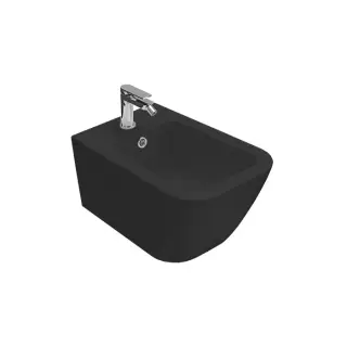 Globo Stone Биде подвесное 52x36 см, c 1 отверстием под смеситель и переливом, цвет: nero opaco STS10AR