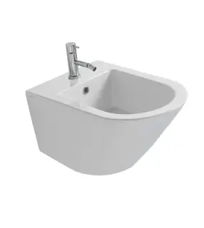 Globo Forty3 Биде подвесное 57x36 см, c 1 отверстием под смеситель и переливом, цвет: белый глянц. FOS09BI